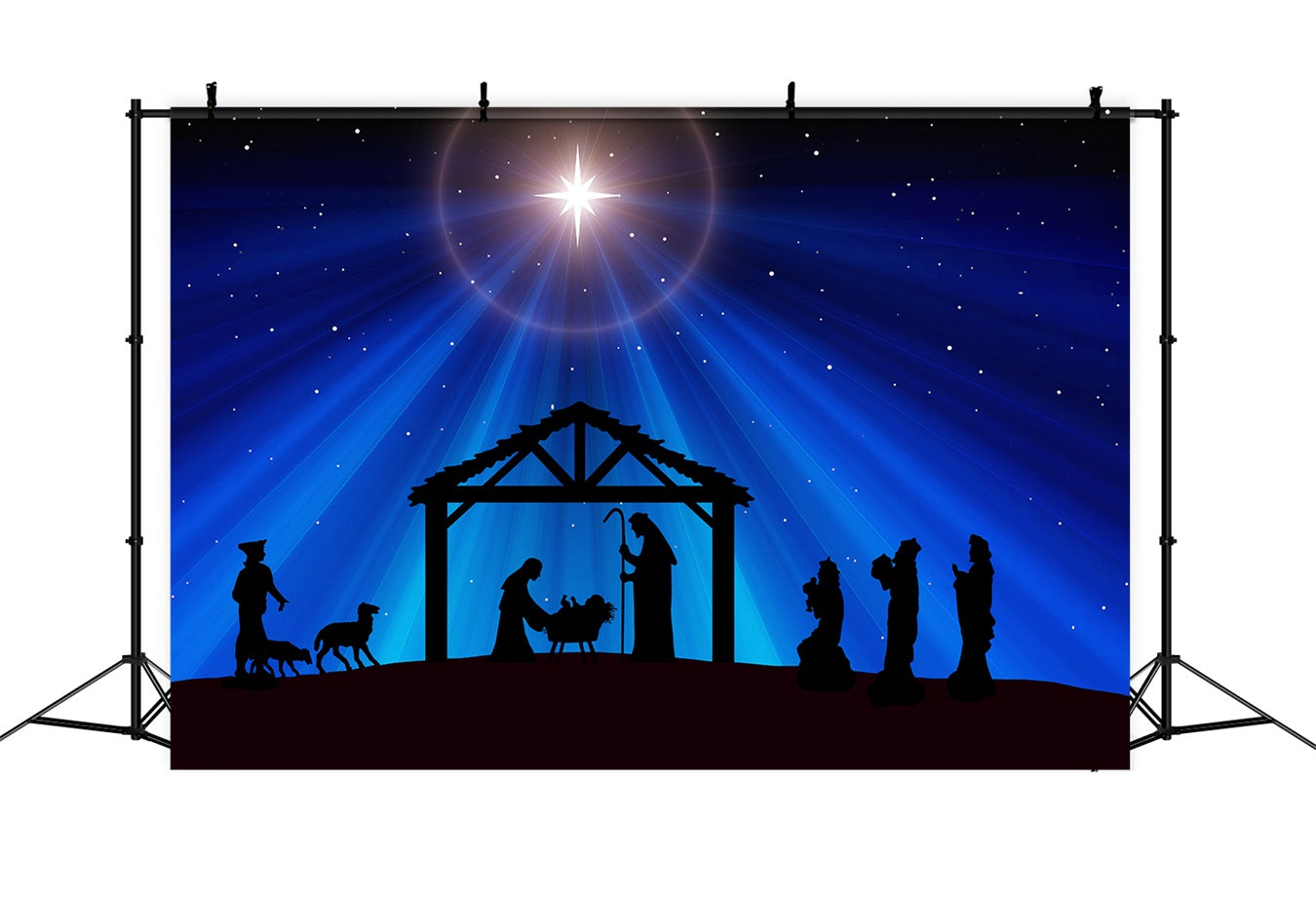 Nativity Scene Backdrop Holy Bethlehem Star Manger Backdrop BRP12-439