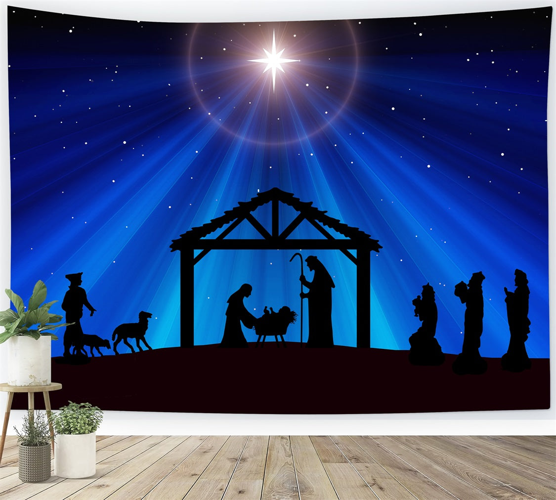 Nativity Scene Backdrop Holy Bethlehem Star Manger Backdrop BRP12-439