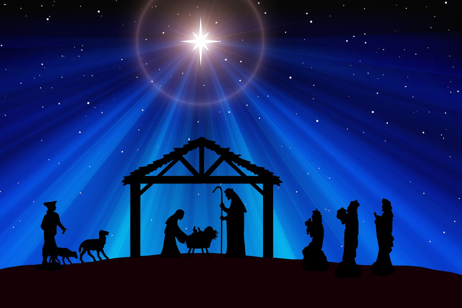 Nativity Scene Backdrop Holy Bethlehem Star Manger Backdrop BRP12-439