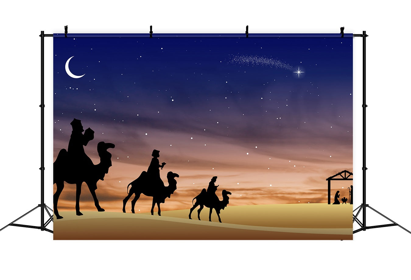 Nativity Backdrop Three Kings Holy Manger Backdrop BRP12-443