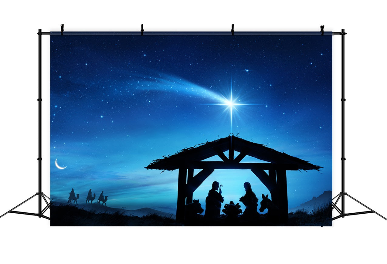 Nativity Sky Backdrop Holy Scene Manger Starry Backdrop BRP12-444