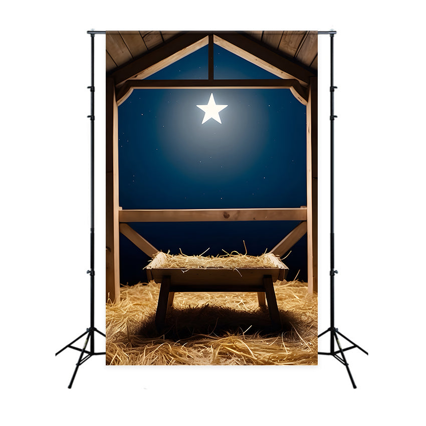 Nativity Star Backdrop Bright Bethlehem Manger Backdrop BRP12-446