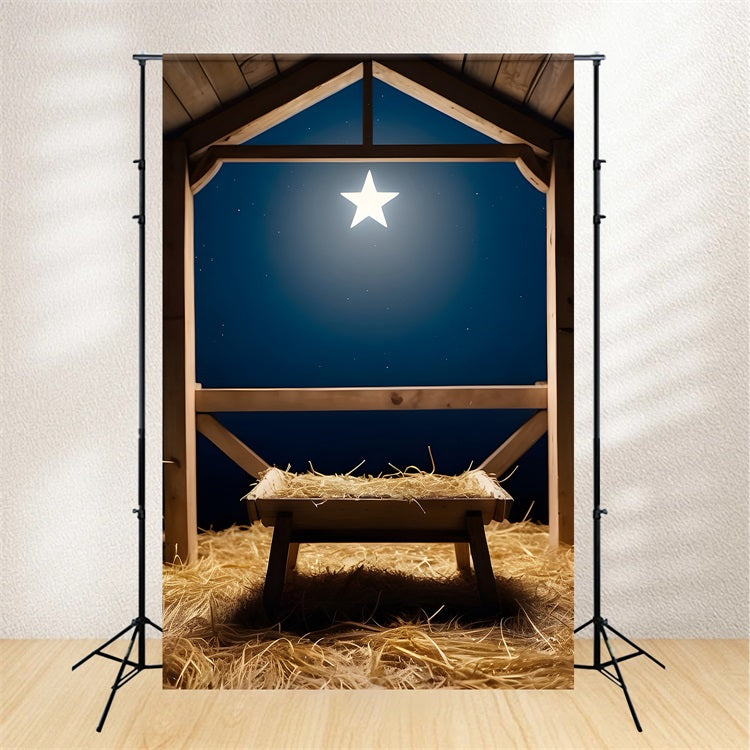 Nativity Star Backdrop Bright Bethlehem Manger Backdrop BRP12-446