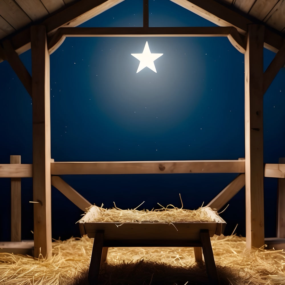 Nativity Star Backdrop Bright Bethlehem Manger Backdrop BRP12-446