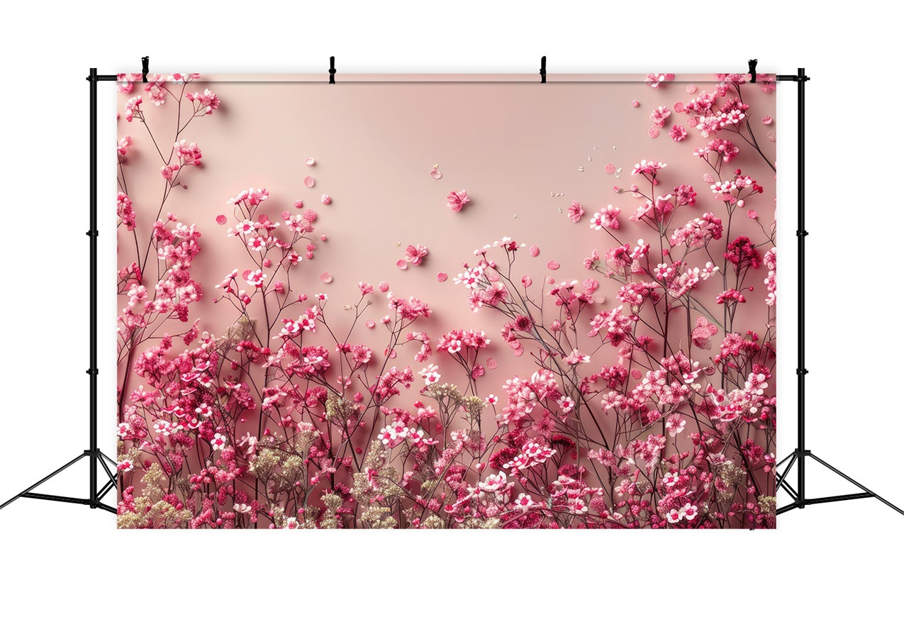 Backdrops Spring Blooming Pink Gypsophila Pastel Backdrop BRP12-464