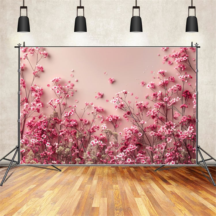 Backdrops Spring Blooming Pink Gypsophila Pastel Backdrop BRP12-464