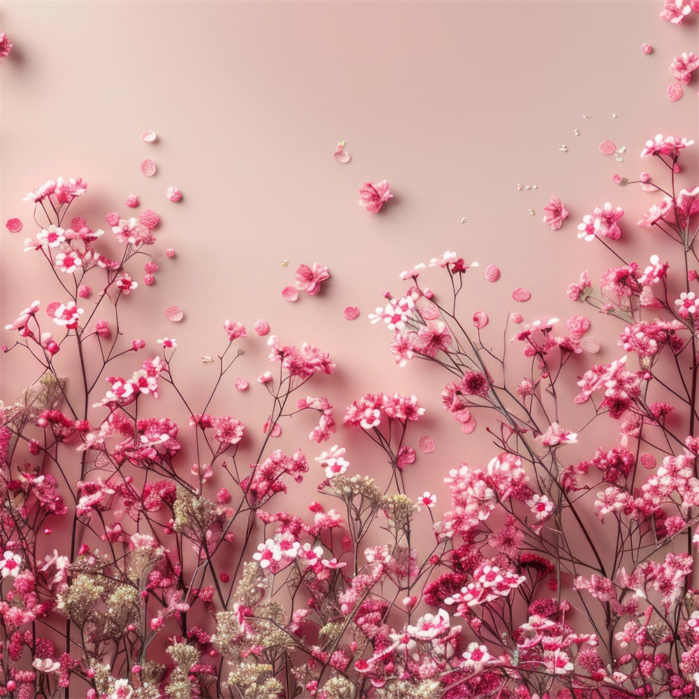 Backdrops Spring Blooming Pink Gypsophila Pastel Backdrop BRP12-464