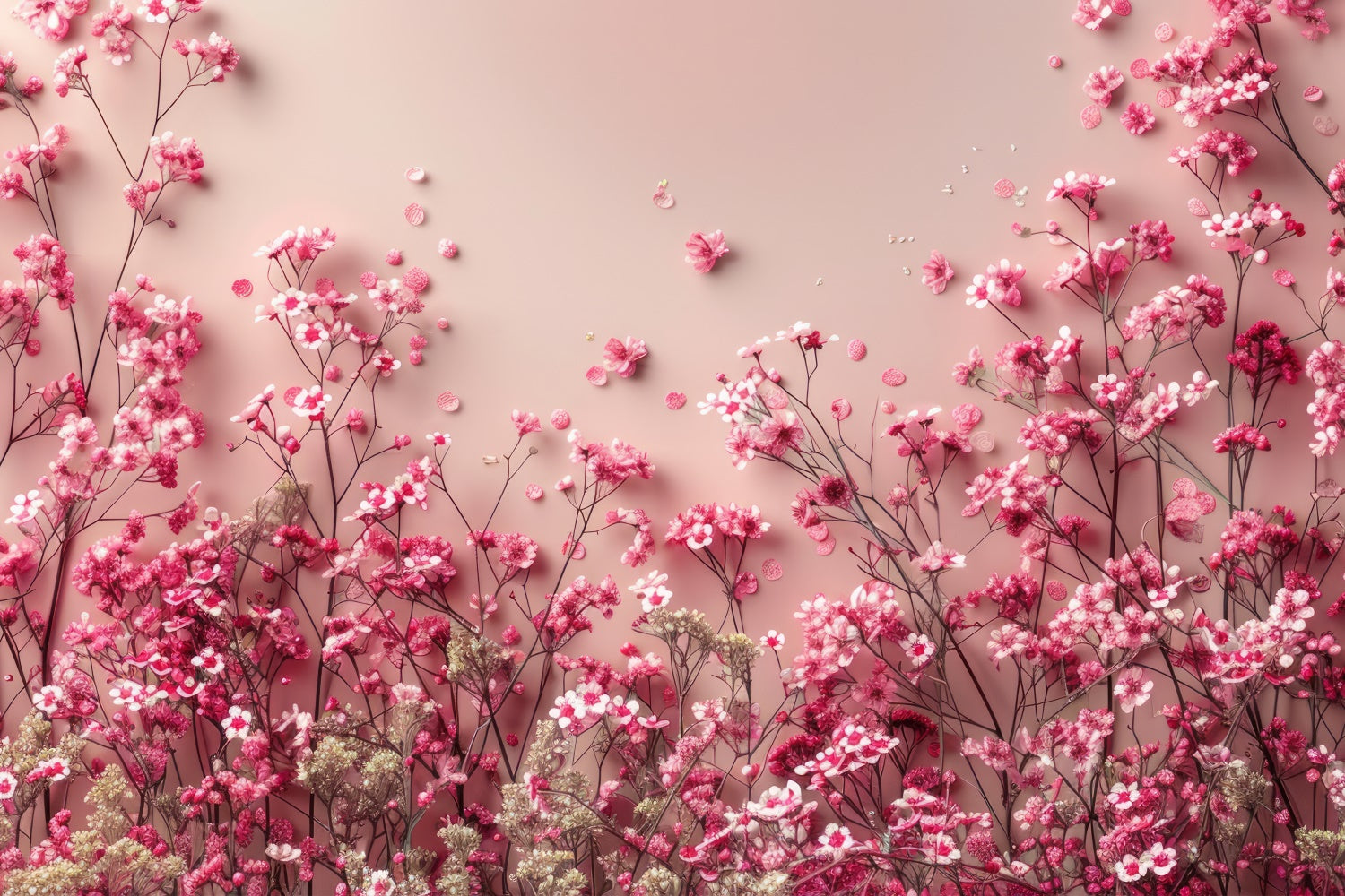 Backdrops Spring Blooming Pink Gypsophila Pastel Backdrop BRP12-464