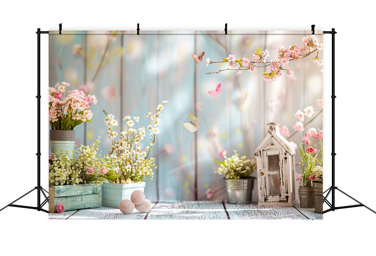 Spring Backdrops Ideas Butterfly Dance Floral Garden Backdrop BRP12-467