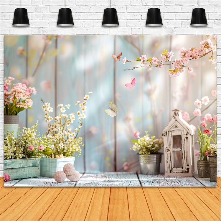 Spring Backdrops Ideas Butterfly Dance Floral Garden Backdrop BRP12-467