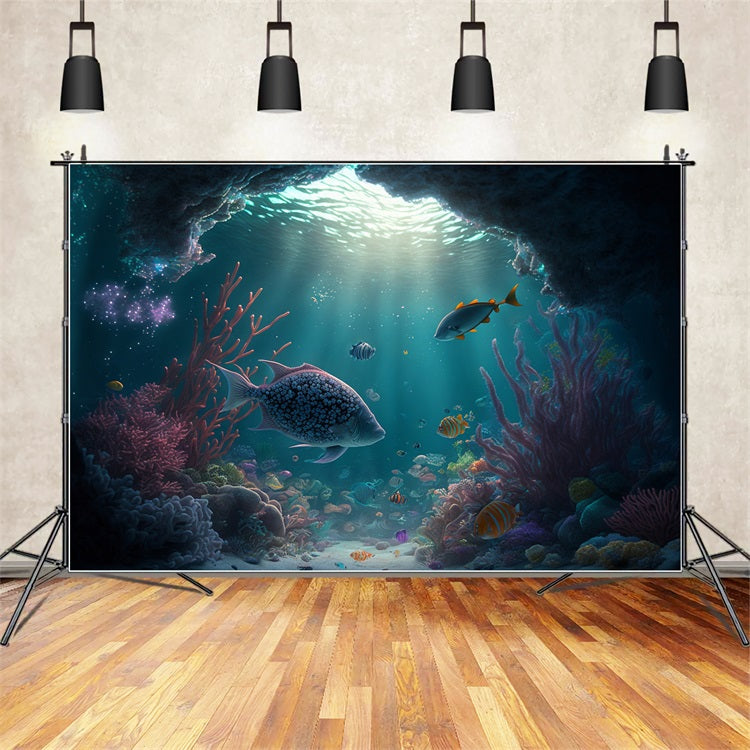 Mermaid Photo Backdrop Enchanted Underwater World Backdrop BRP12-48