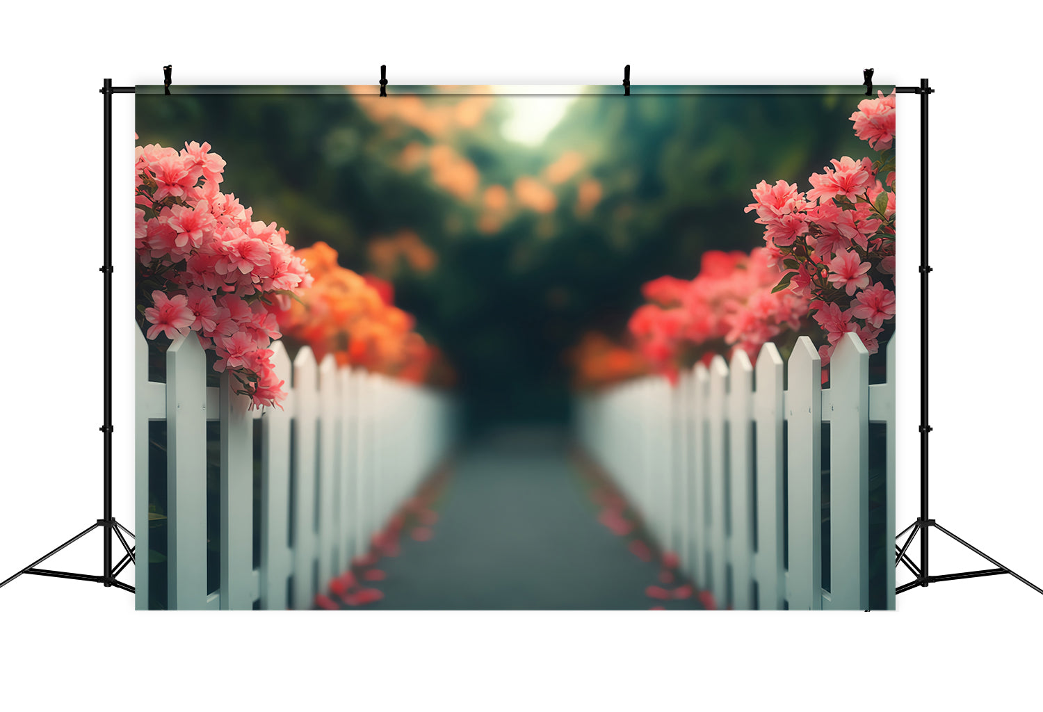 Spring Themed Backdrop Elegant Pink Bloom Pathway Backdrop BRP12-490