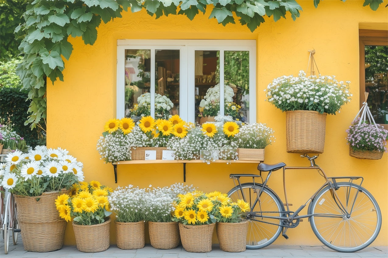 Spring Backdrop Flowers Vibrant Daisy Bicycle Backdrop BRP12-494