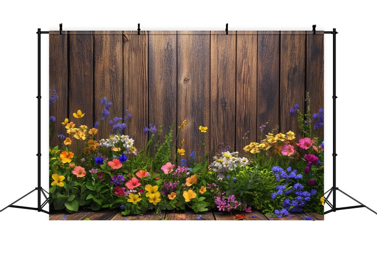 Spring Photo Backdrops Charm Floral Wooden Backdrop BRP12-498