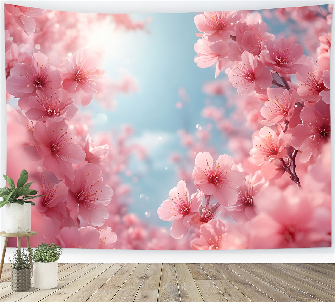 Photography Backdrops Spring Blush Pink Cherry Blossoms Backdrop BRP12-500