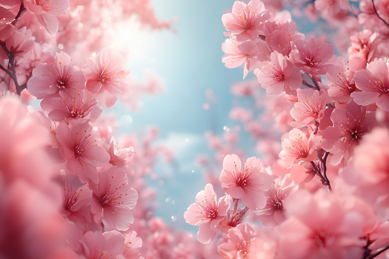 Photography Backdrops Spring Blush Pink Cherry Blossoms Backdrop BRP12-500