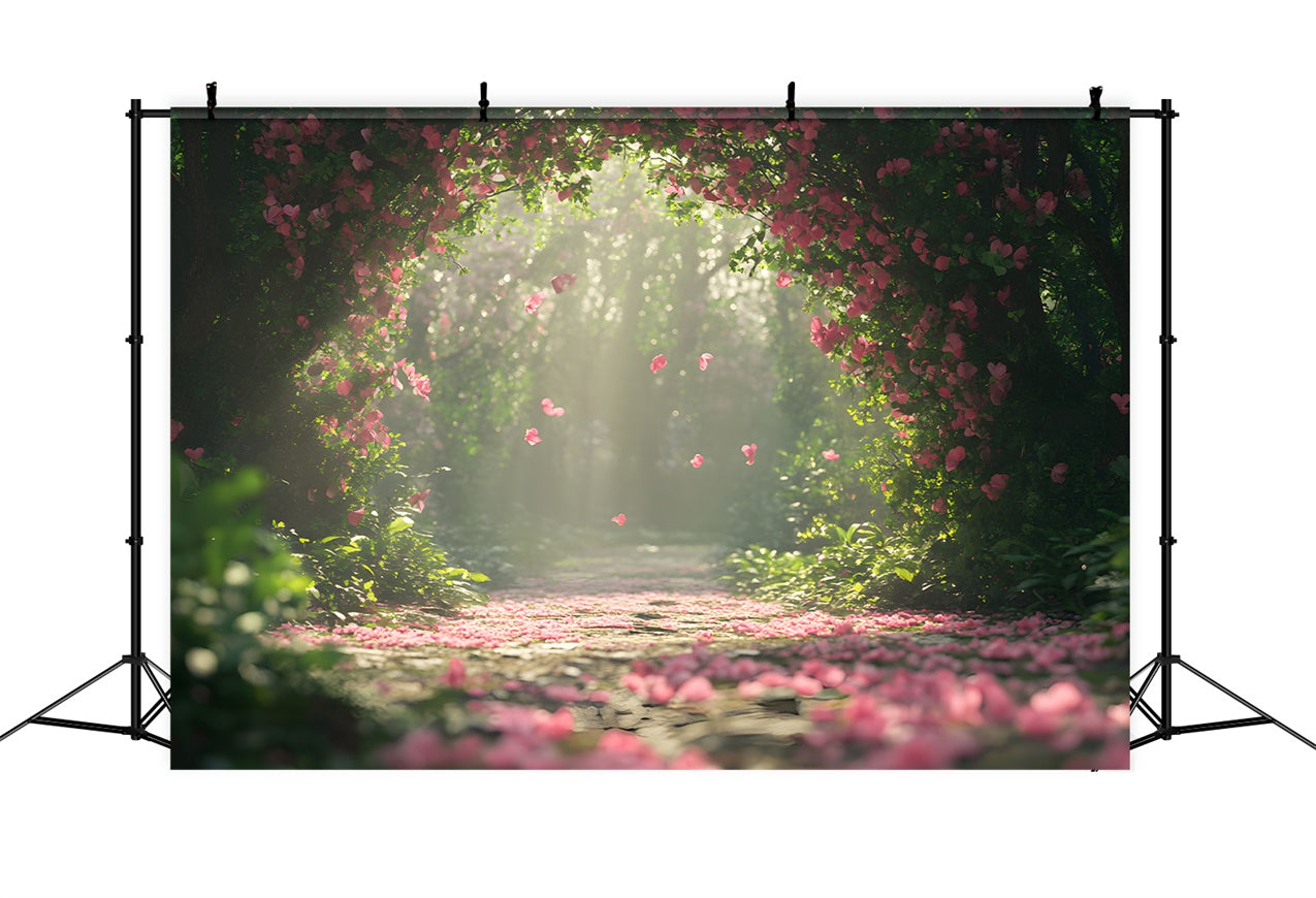 Backdrop Spring Pink Petal Archway Path Backdrop BRP12-502