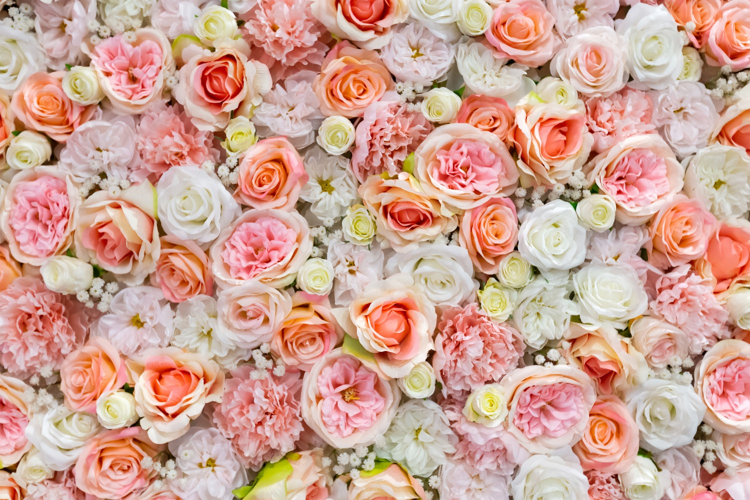 Spring Backdrop Ideas Peach White Floral Wall Backdrop BRP12-503