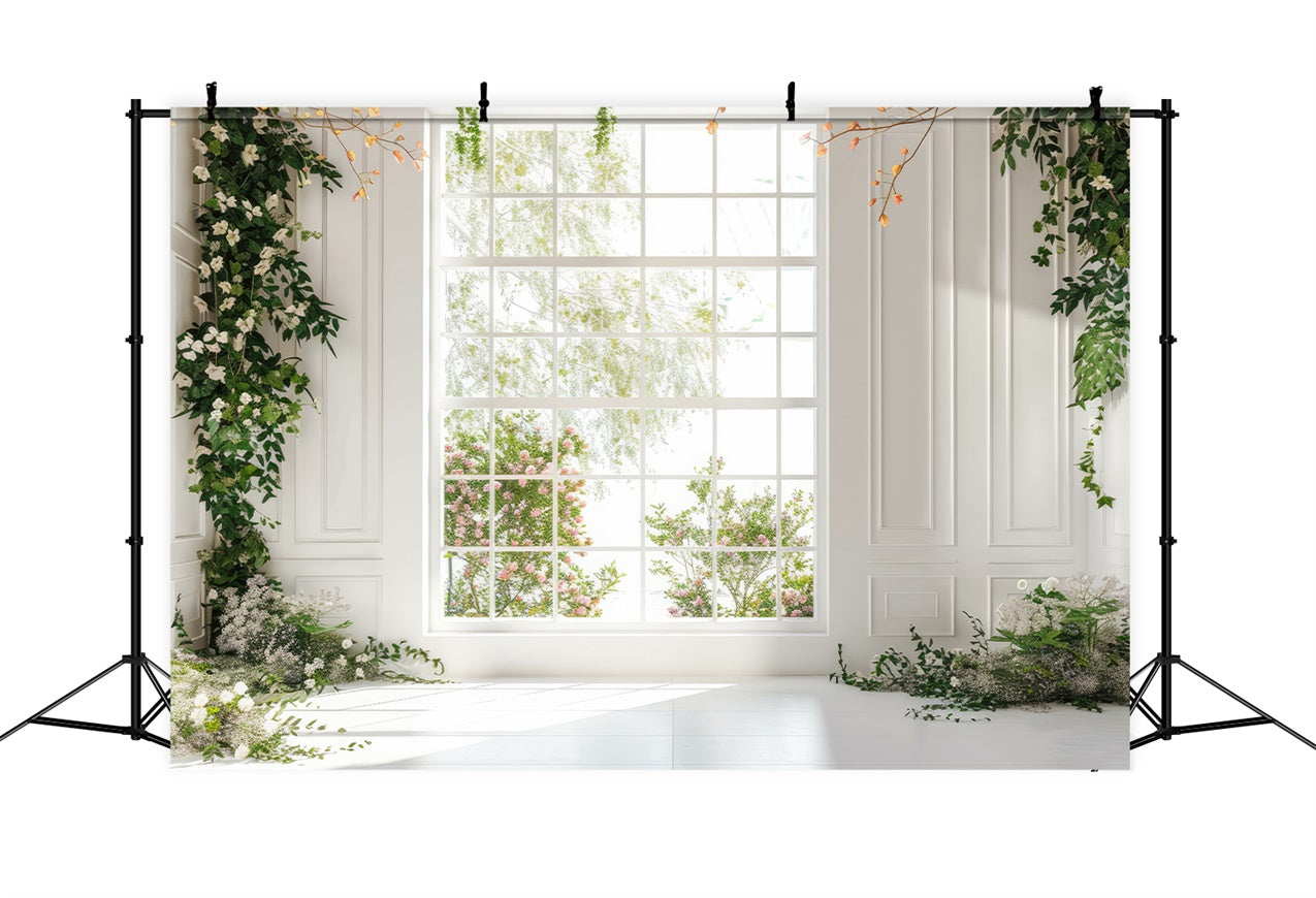 Spring Backdrops Ideas Bright Floral Window Garden Backdrop BRP12-507