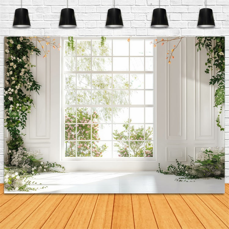 Spring Backdrops Ideas Bright Floral Window Garden Backdrop BRP12-507