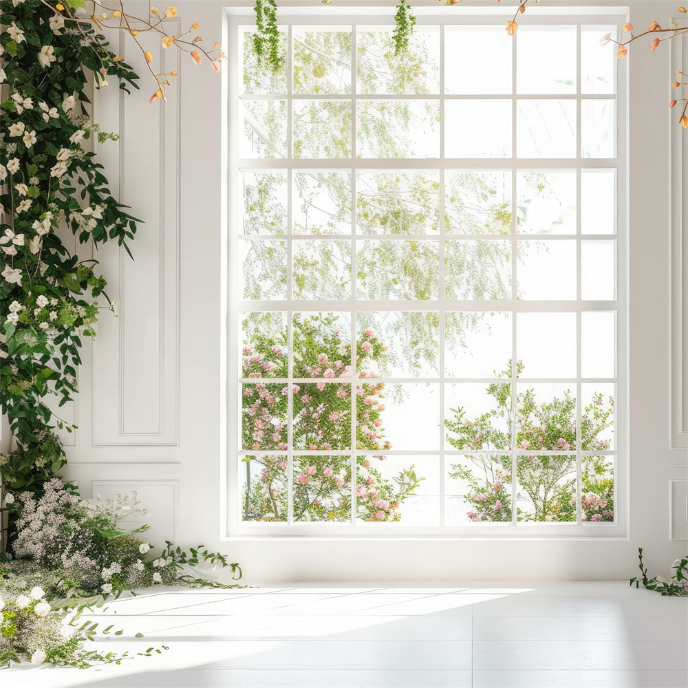 Spring Backdrops Ideas Bright Floral Window Garden Backdrop BRP12-507