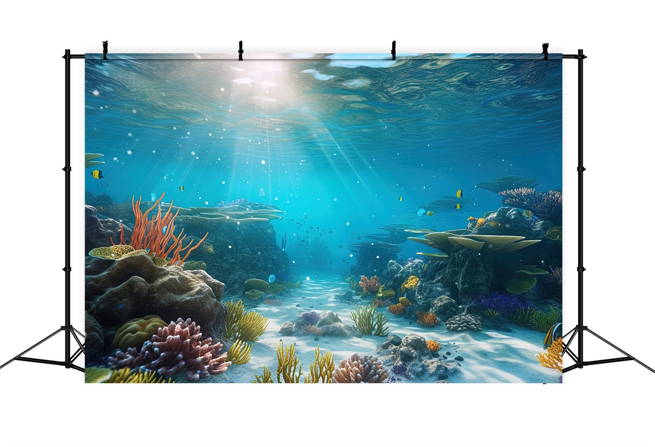 Mermaid Backdrop Background Radiant Coral Paradise Backdrop BRP12-51