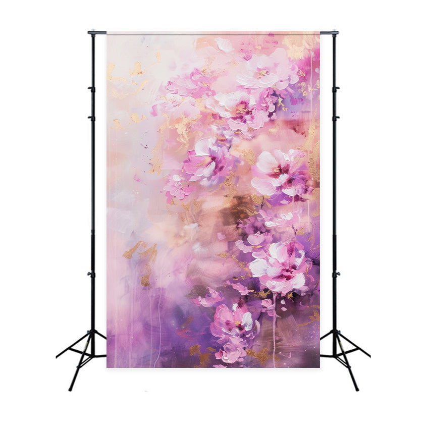 Springtime Backdrops Floral Art Gold Accent Backdrop BRP12-512