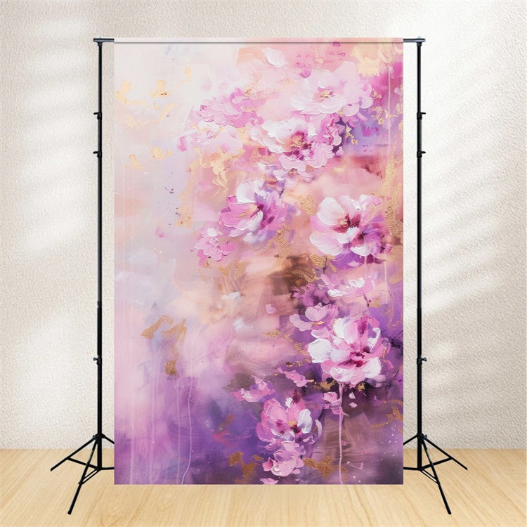 Springtime Backdrops Floral Art Gold Accent Backdrop BRP12-512