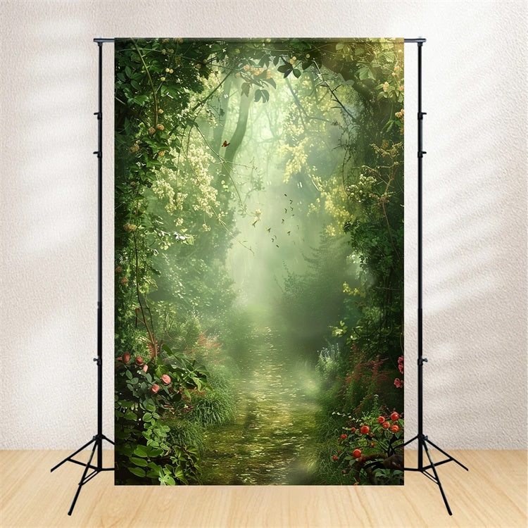 Backdrops For Spring Green Archway Forest Path Backdrop BRP12-513