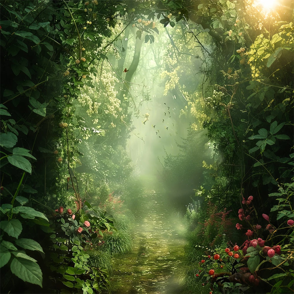 Backdrops For Spring Green Archway Forest Path Backdrop BRP12-513