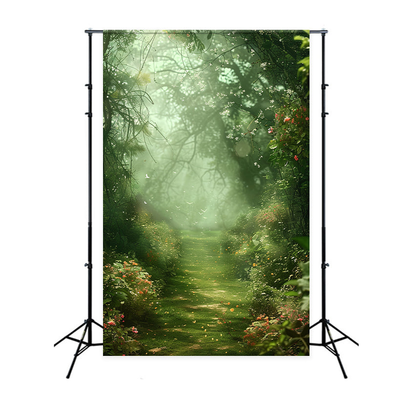 Backdrops Spring Dreamy Forest Pathway Wildflowers Backdrop BRP12-514