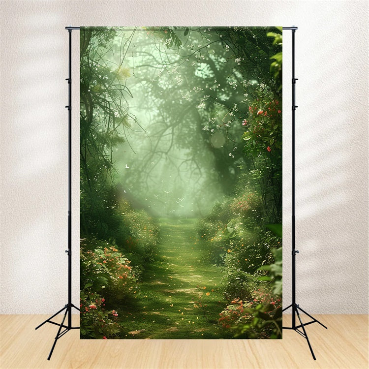 Backdrops Spring Dreamy Forest Pathway Wildflowers Backdrop BRP12-514