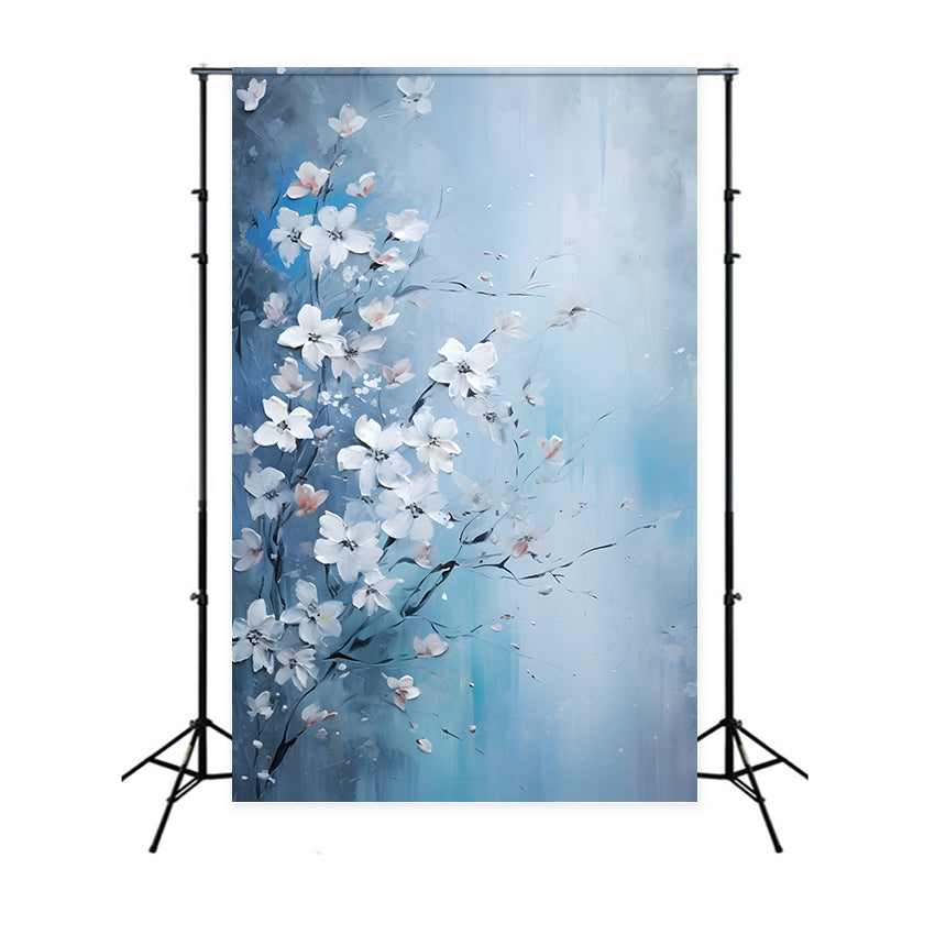 Flower Backdrop Photography Soft Blue Floral Abstract Backdrop BRP12-525