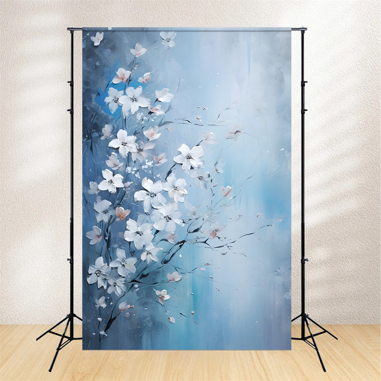 Flower Backdrop Photography Soft Blue Floral Abstract Backdrop BRP12-525