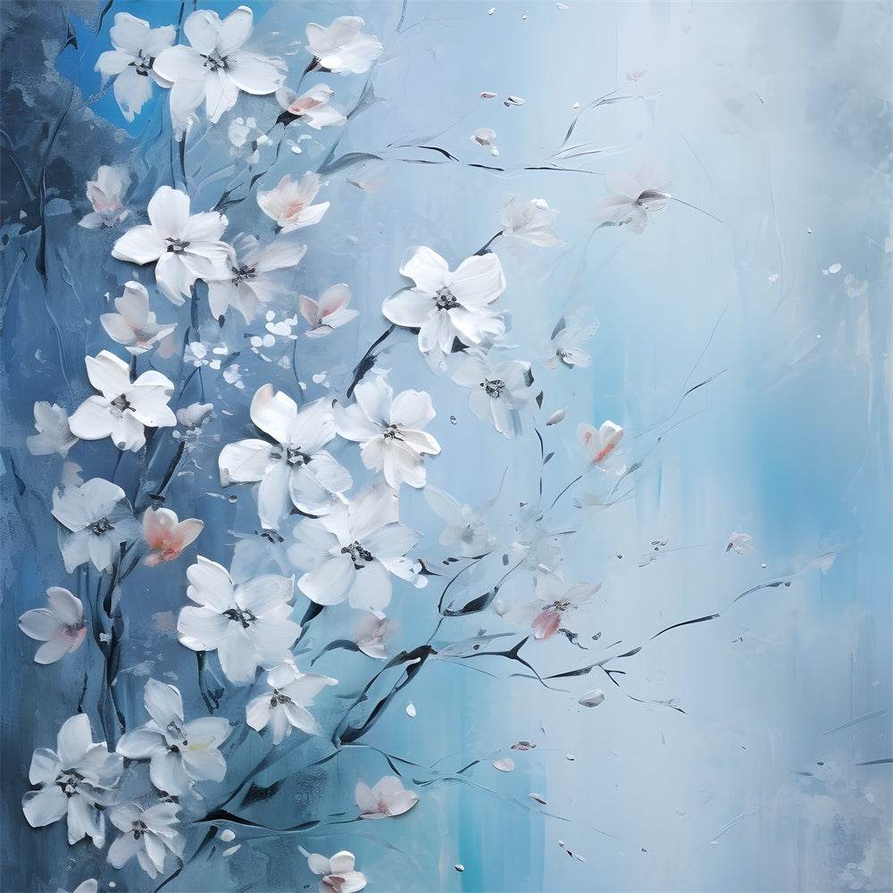 Flower Backdrop Photography Soft Blue Floral Abstract Backdrop BRP12-525