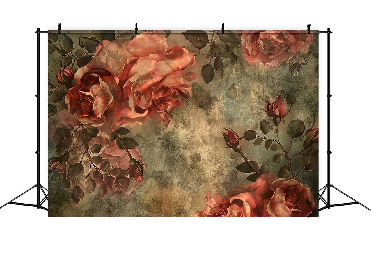 Flower Photography Backdrop Vintage Rose Flower Backdrop BRP12-527