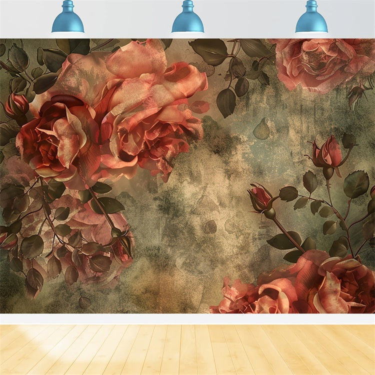 Flower Photography Backdrop Vintage Rose Flower Backdrop BRP12-527