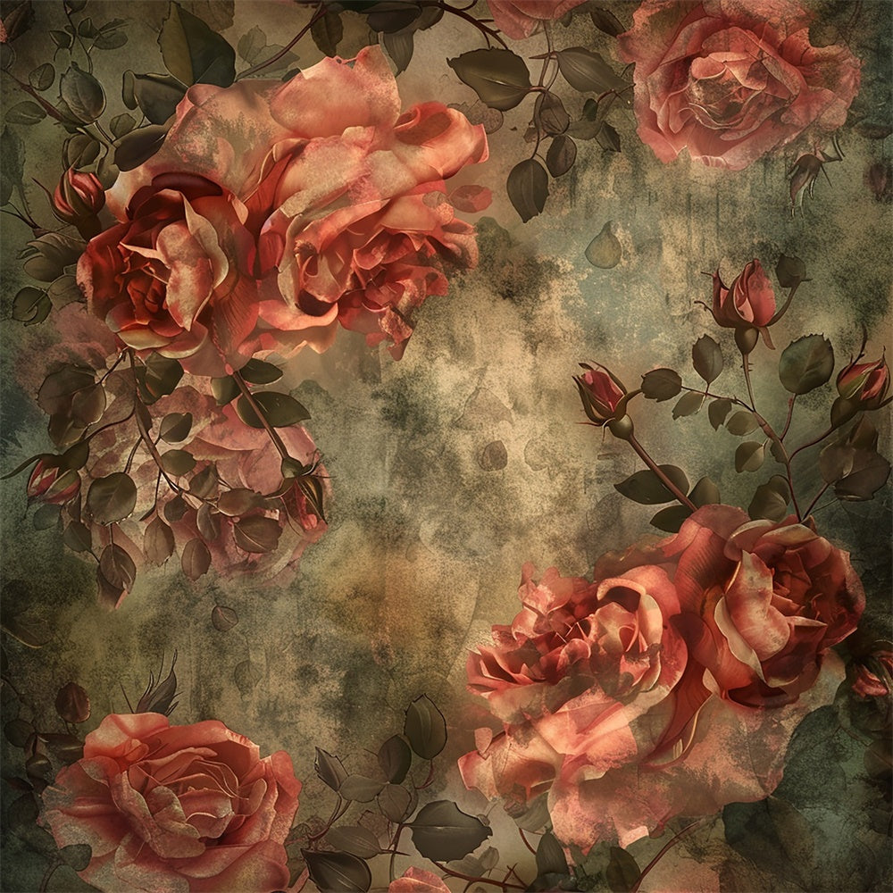 Flower Photography Backdrop Vintage Rose Flower Backdrop BRP12-527