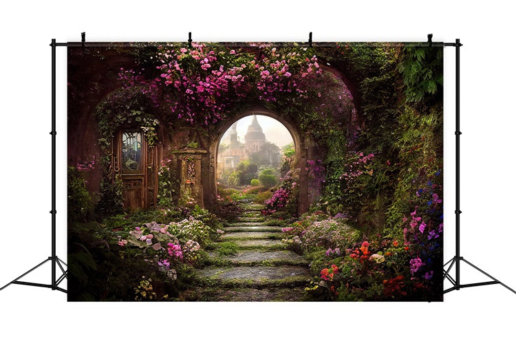 Floral Backdrop Mystical Floral Arch Garden Scene Backdrop BRP12-533