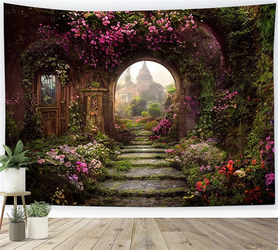 Floral Backdrop Mystical Floral Arch Garden Scene Backdrop BRP12-533