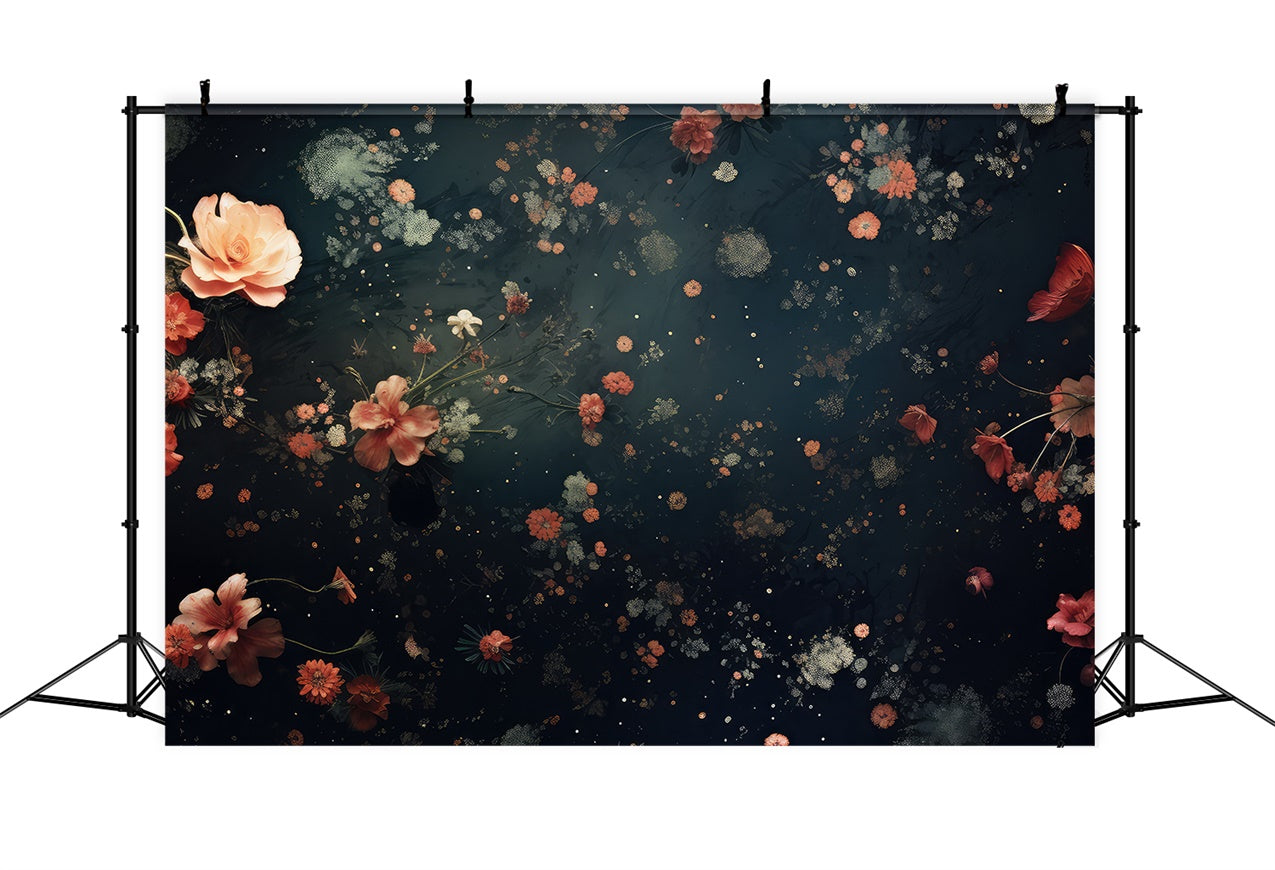 Flower Backdrop Midnight Bloom Floral Abstract Backdrop BRP12-536