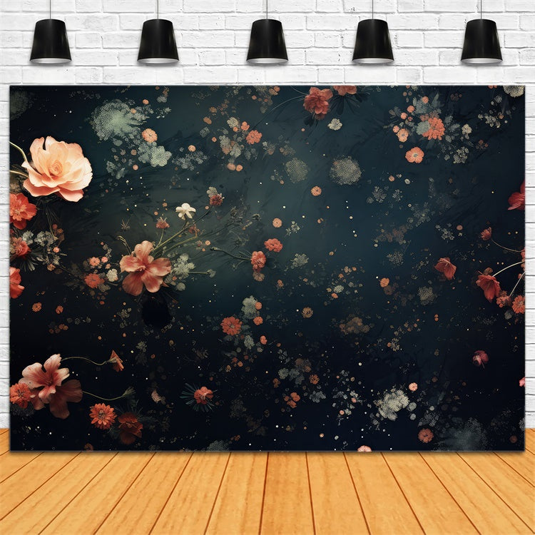 Flower Backdrop Midnight Bloom Floral Abstract Backdrop BRP12-536