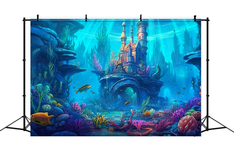 Backdrop Mermaid Theme Majestic Oceanic Palace Backdrop BRP12-54