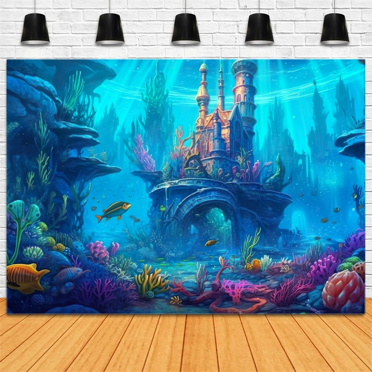 Backdrop Mermaid Theme Majestic Oceanic Palace Backdrop BRP12-54