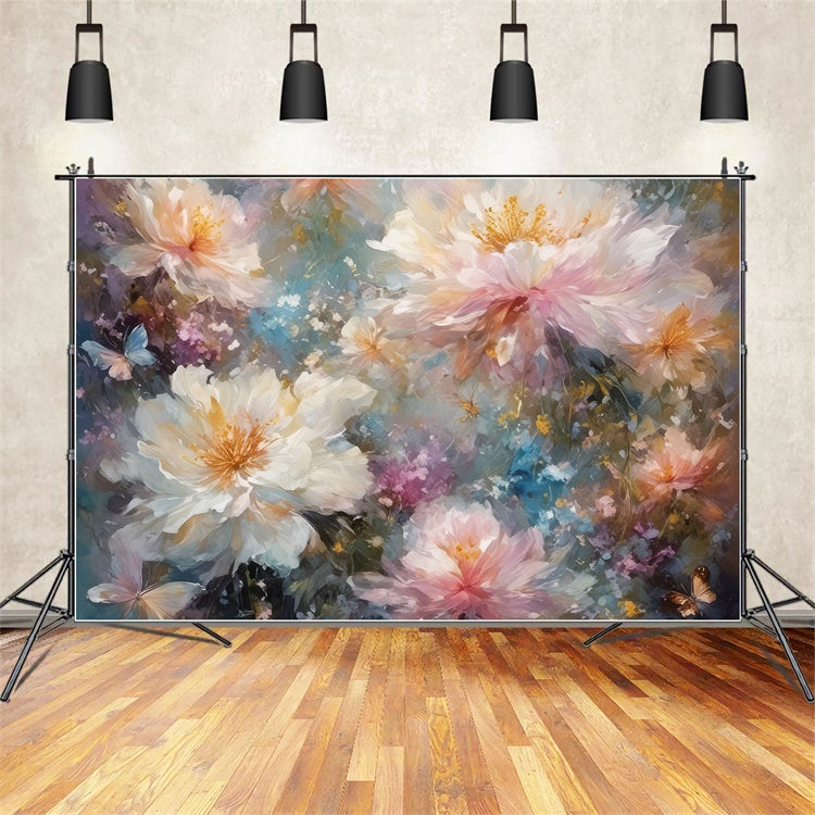 Floral Backdrops For Photography Dreamy Blooms Butterfly Backdrop BRP12-542