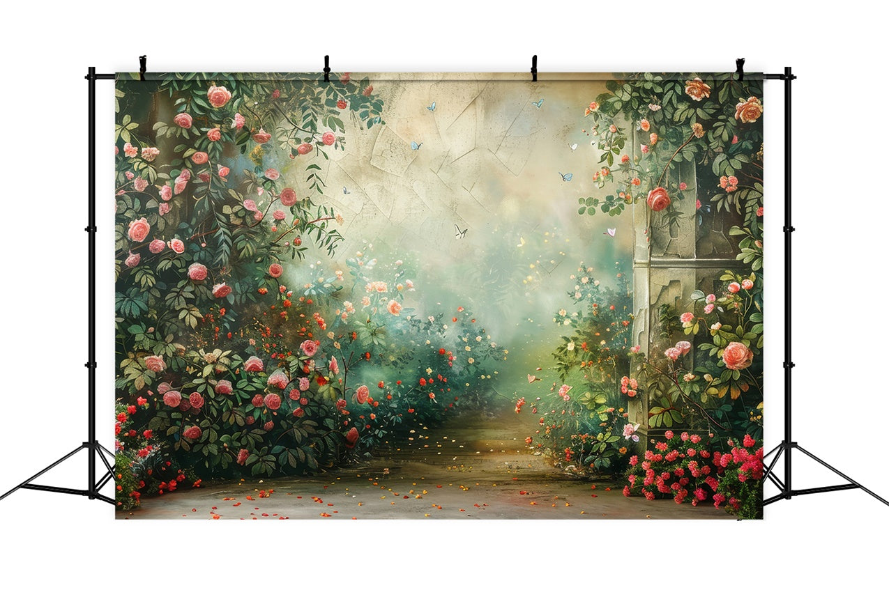 Floral Backdrop Blooming Archway Nature Scene Backdrop BRP12-545