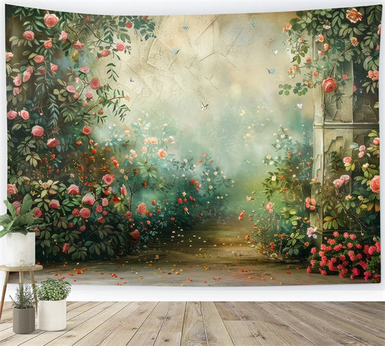 Floral Backdrop Blooming Archway Nature Scene Backdrop BRP12-545