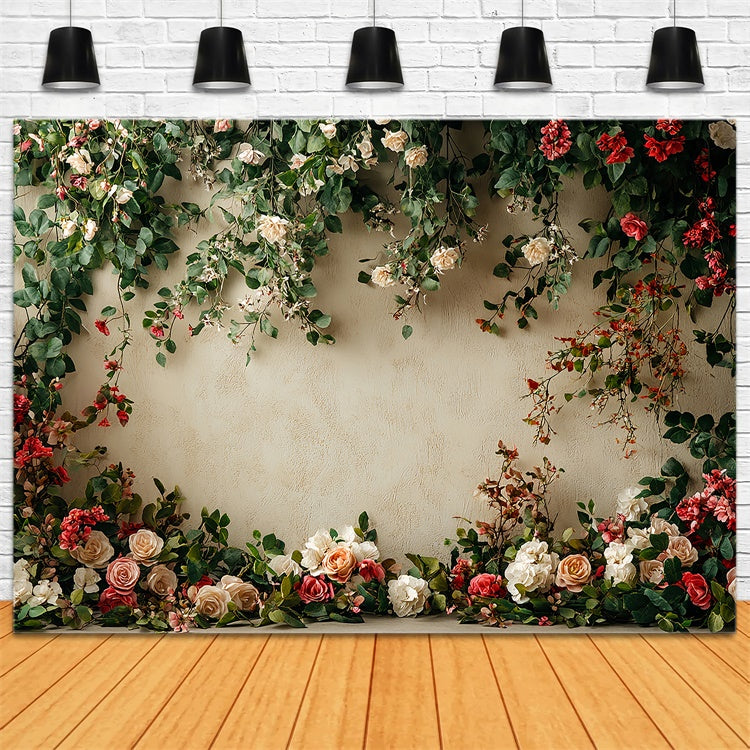 Flower Wall Backdrop Romantic Themes Backdrop BRP12-564