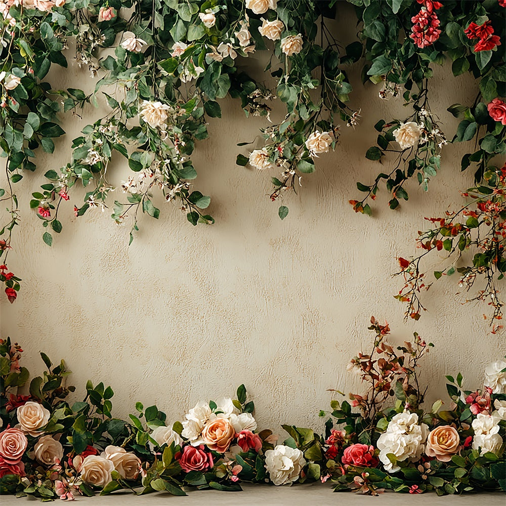 Flower Wall Backdrop Romantic Themes Backdrop BRP12-564