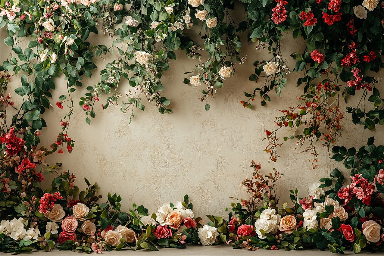 Flower Wall Backdrop Romantic Themes Backdrop BRP12-564